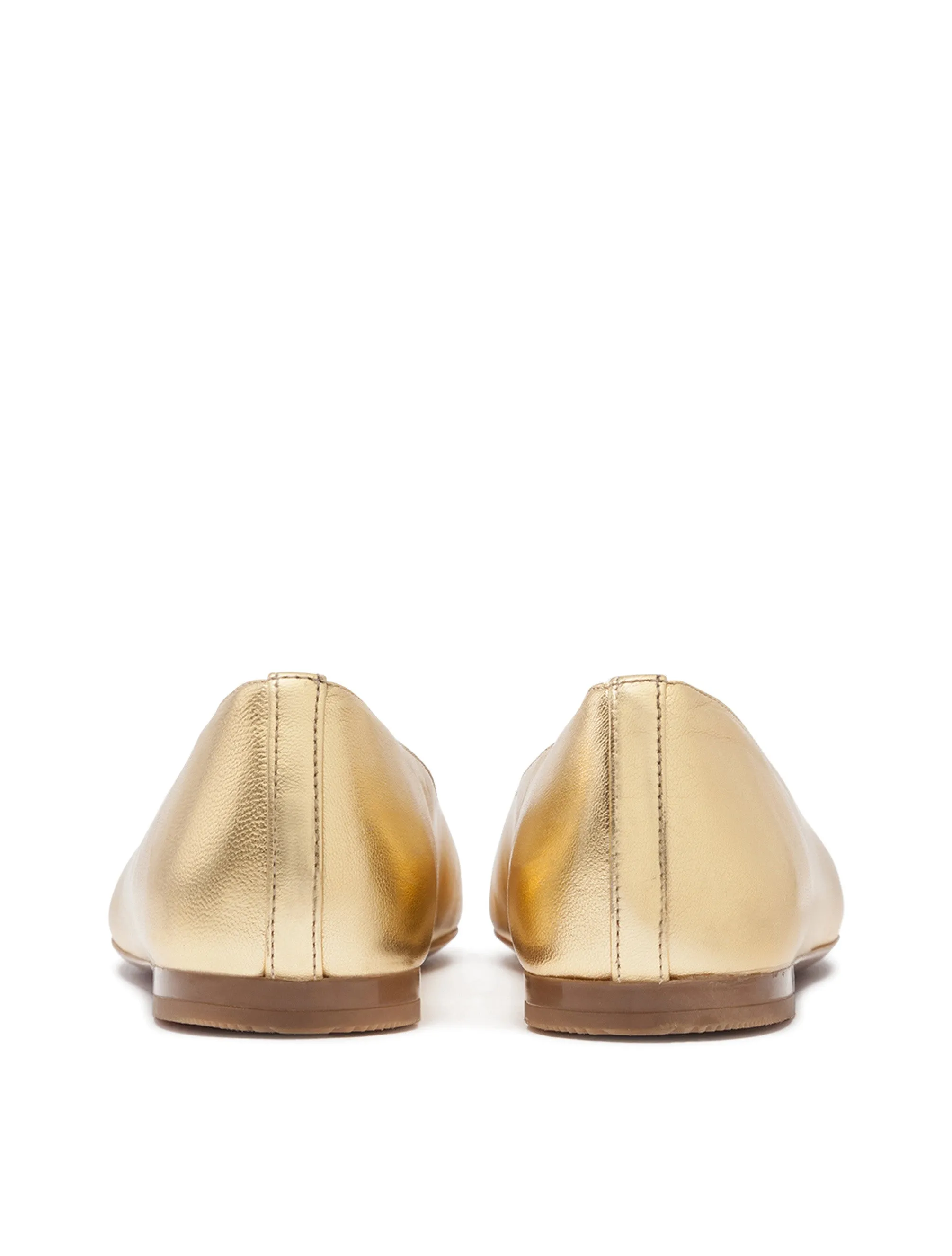 Laminated nappa leather ballet flats