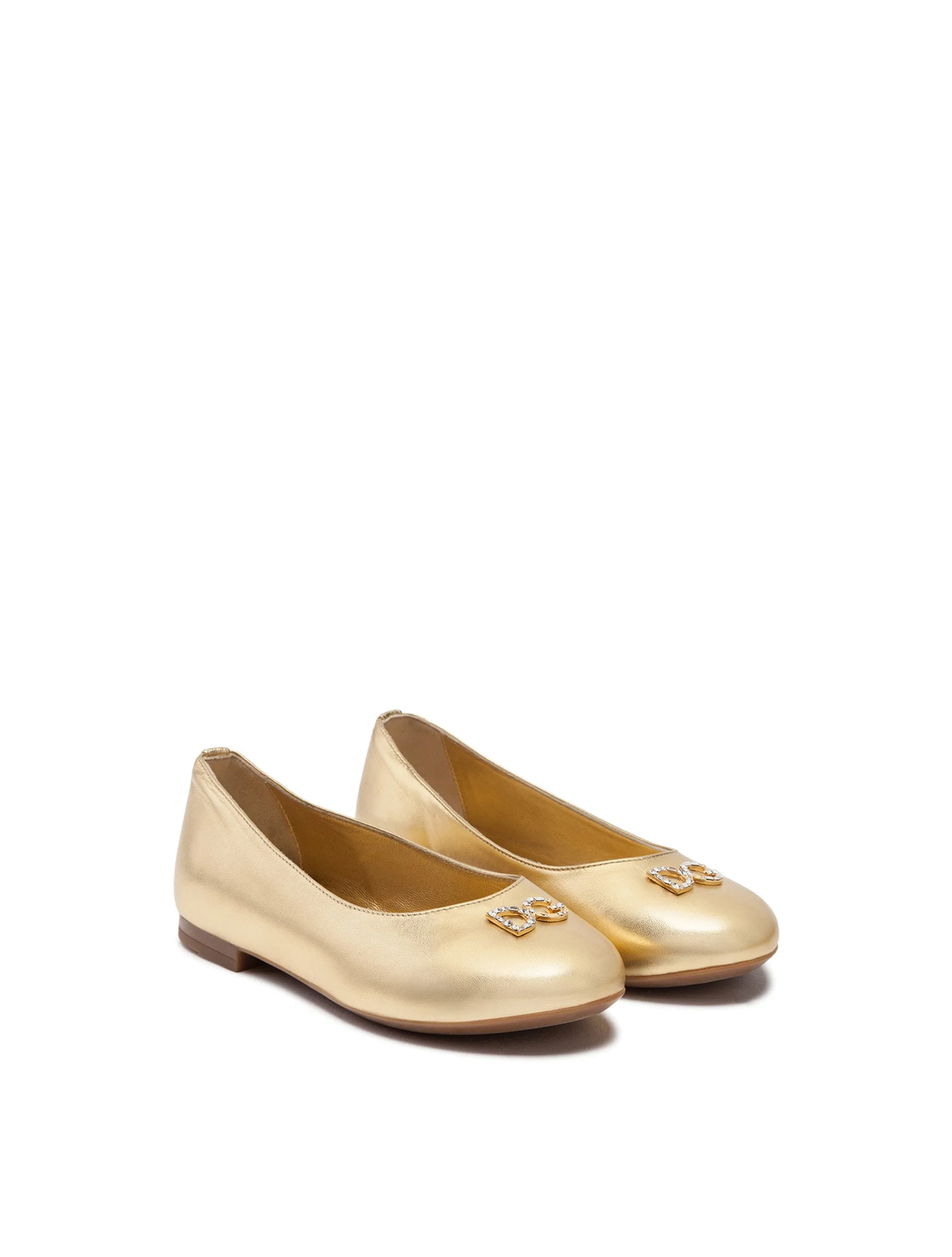 Laminated nappa leather ballet flats