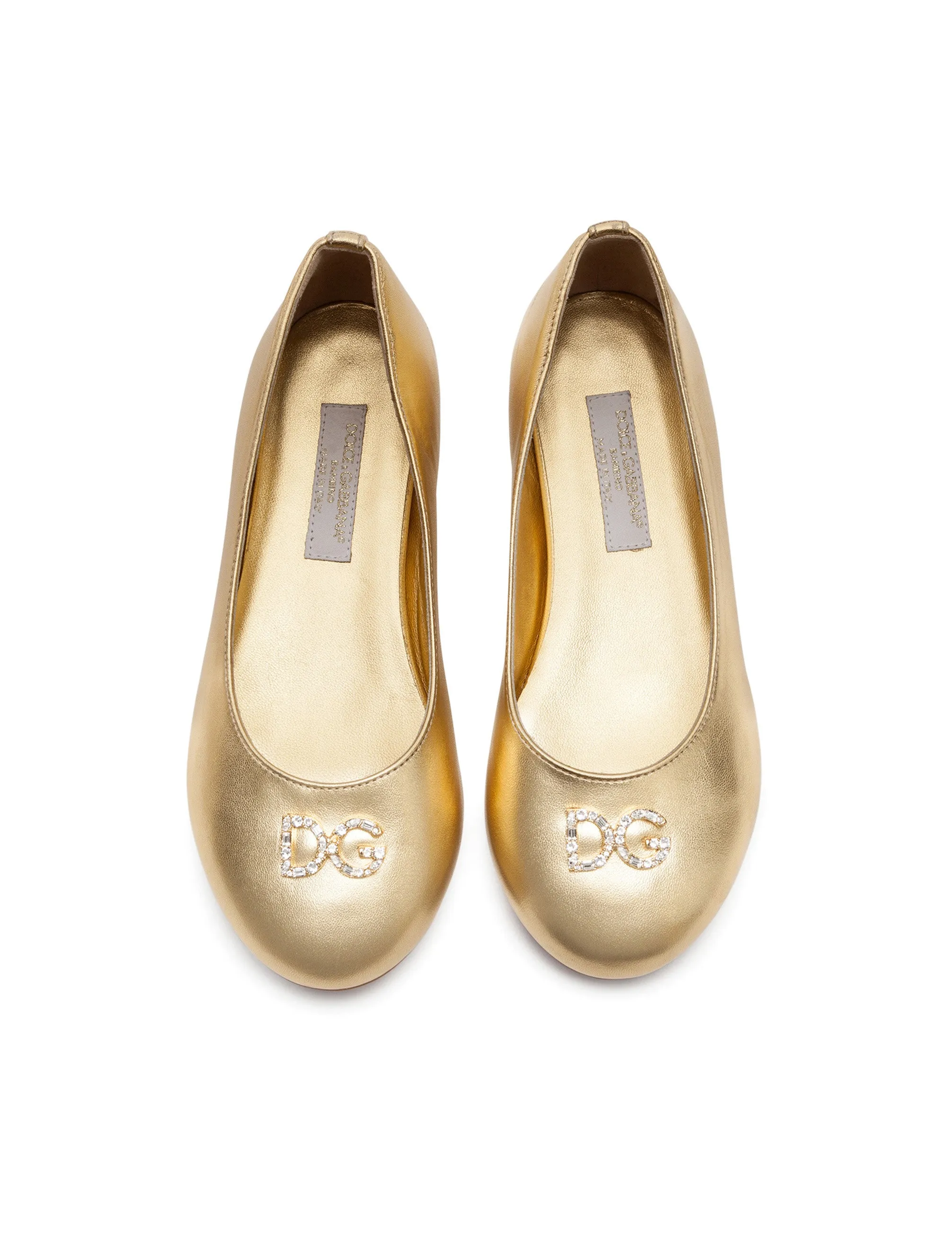 Laminated nappa leather ballet flats
