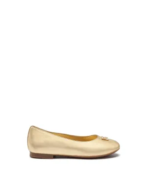 Laminated nappa leather ballet flats