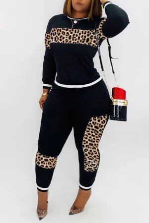 Laney Leopard 2PC Pants Set Plus