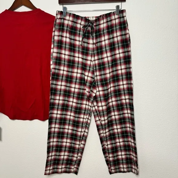 Lauren Ralph Lauren women plaid pants set Christmas pjs size L NWT