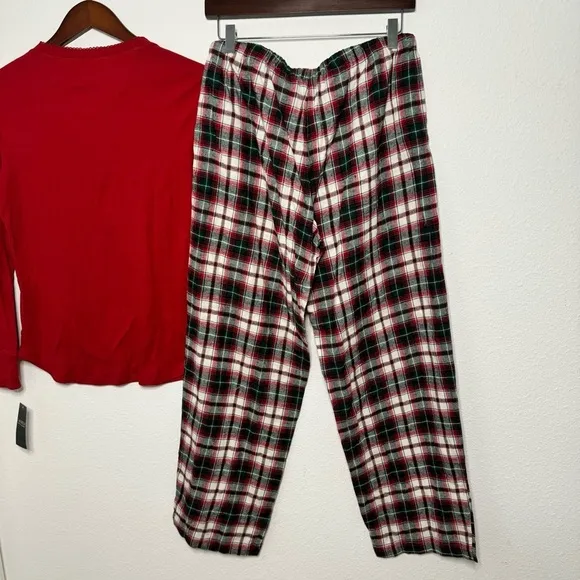 Lauren Ralph Lauren women plaid pants set Christmas pjs size L NWT