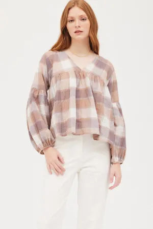 Lavender Fields Plaid Top