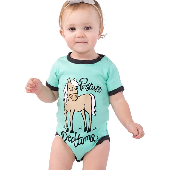 Lazy One Infant Mint Pasture Bedtime Creeper Onsie