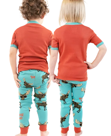 Lazy One Kid's Orange Don't Moose With Me Pajamas