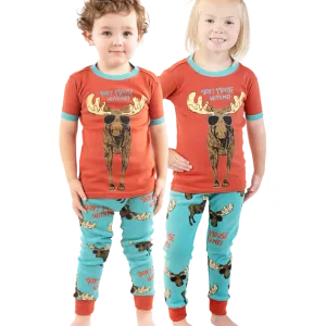 Lazy One Kid's Orange Don't Moose With Me Pajamas