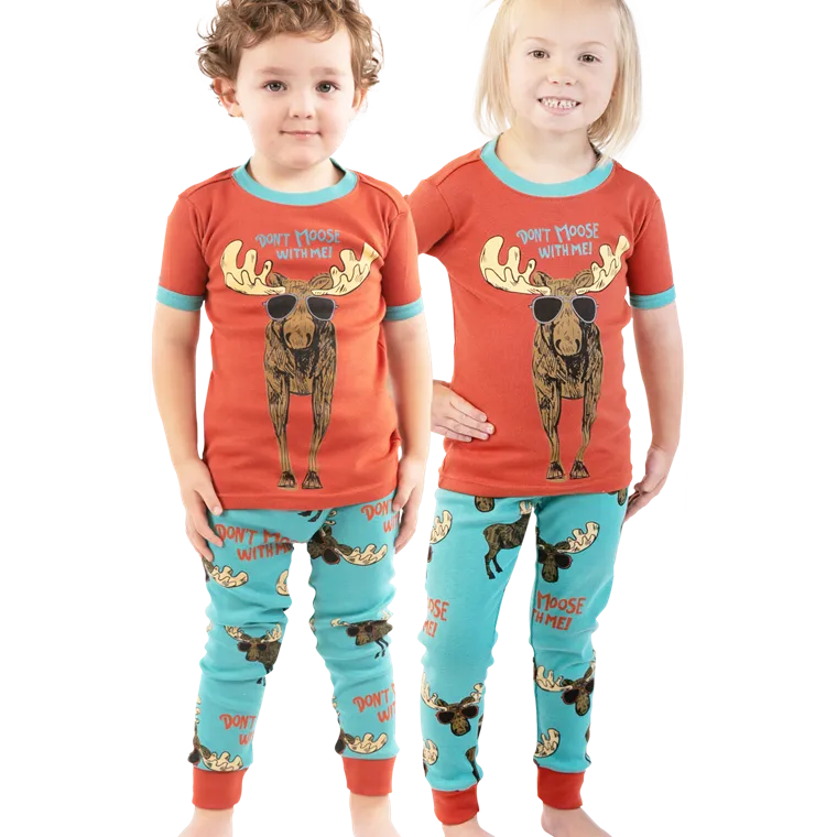 Lazy One Kid's Orange Don't Moose With Me Pajamas