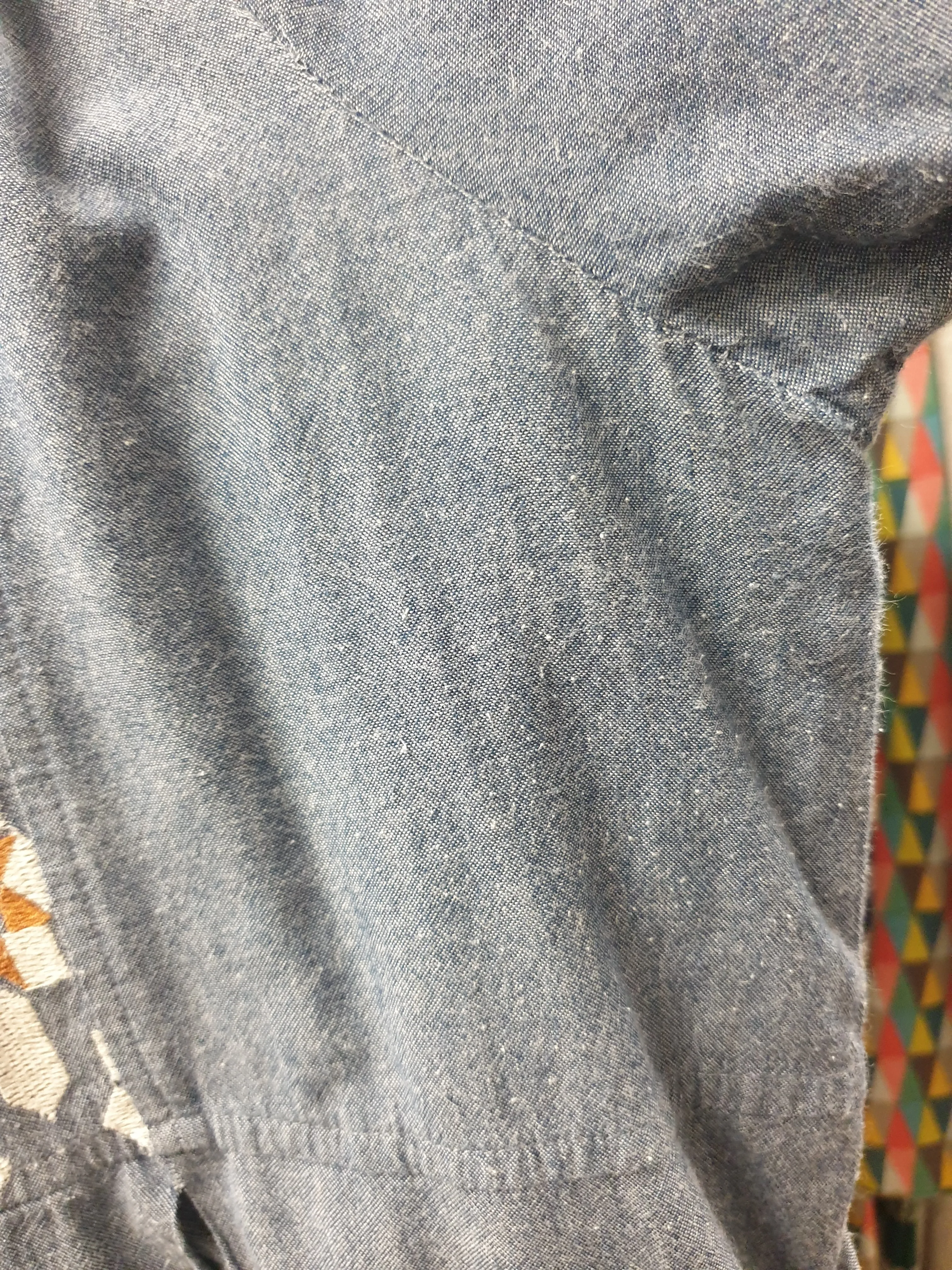 Lazybones denim look dress with embroidery detail size XL