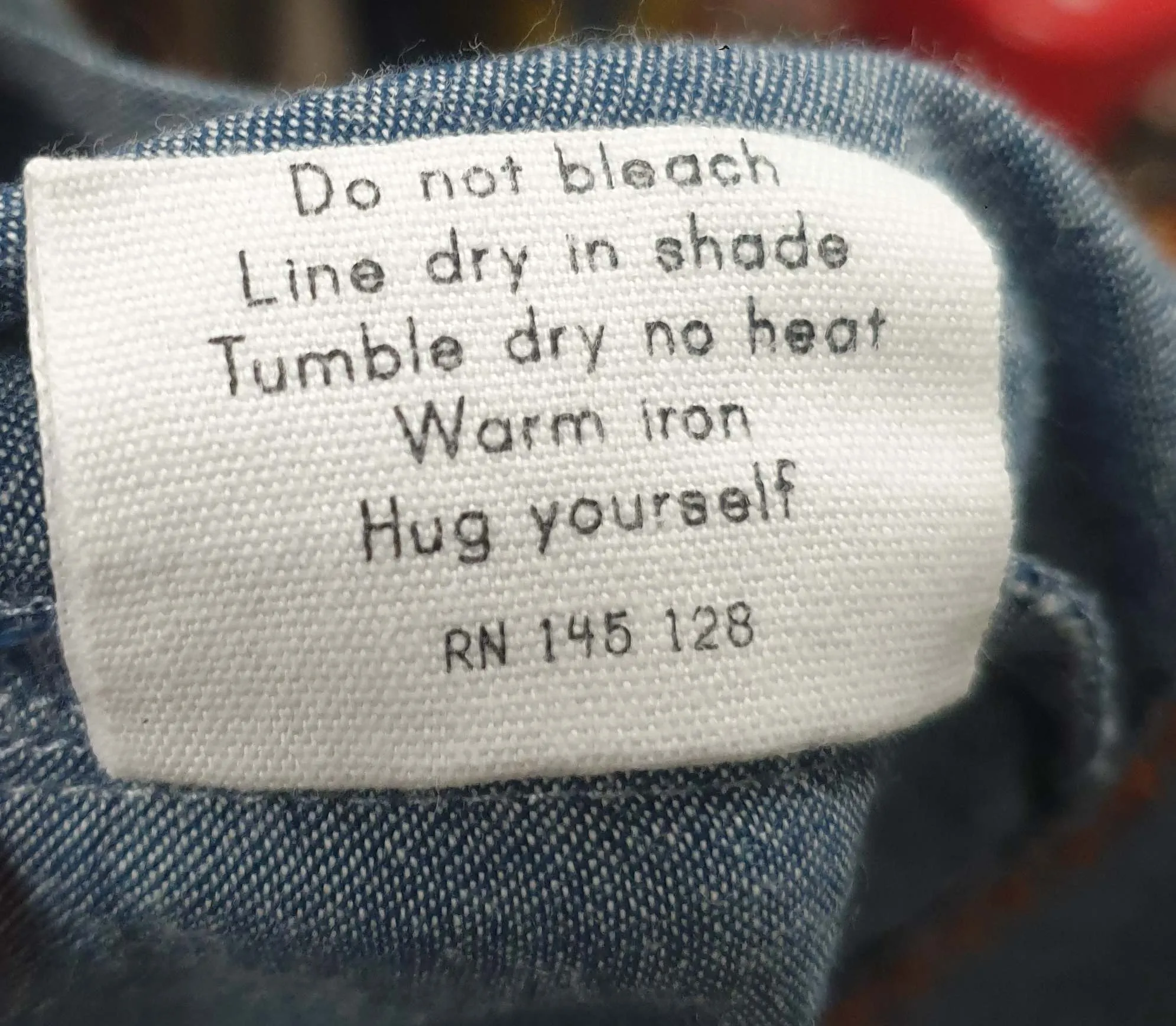 Lazybones denim look dress with embroidery detail size XL