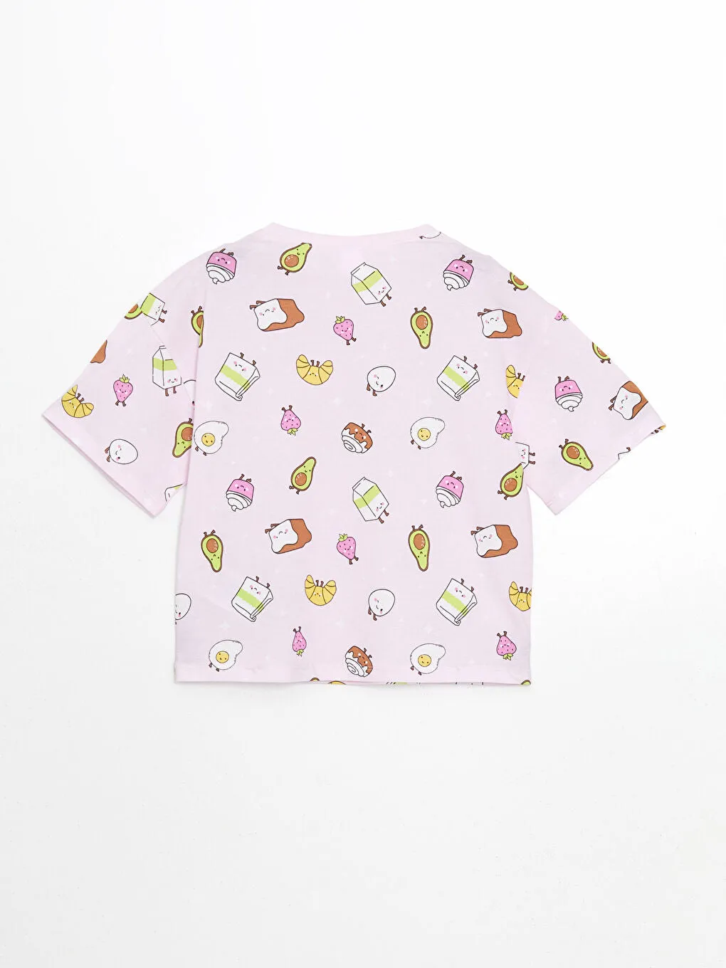 LCW Kids Pink Crew Neck Girls Pajama Set