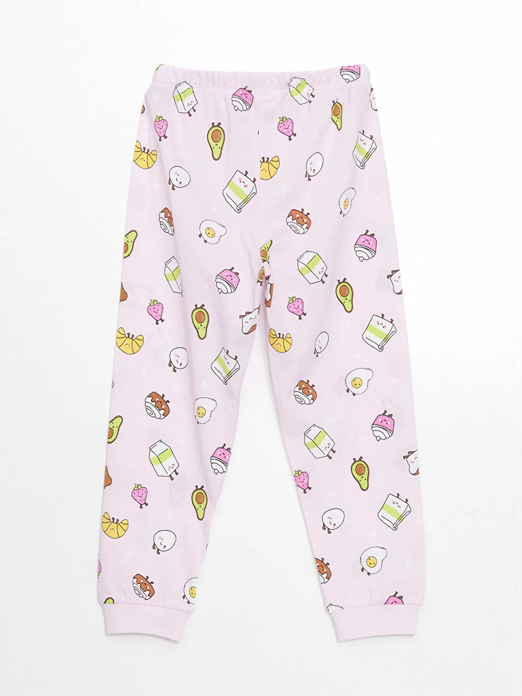 LCW Kids Pink Crew Neck Girls Pajama Set