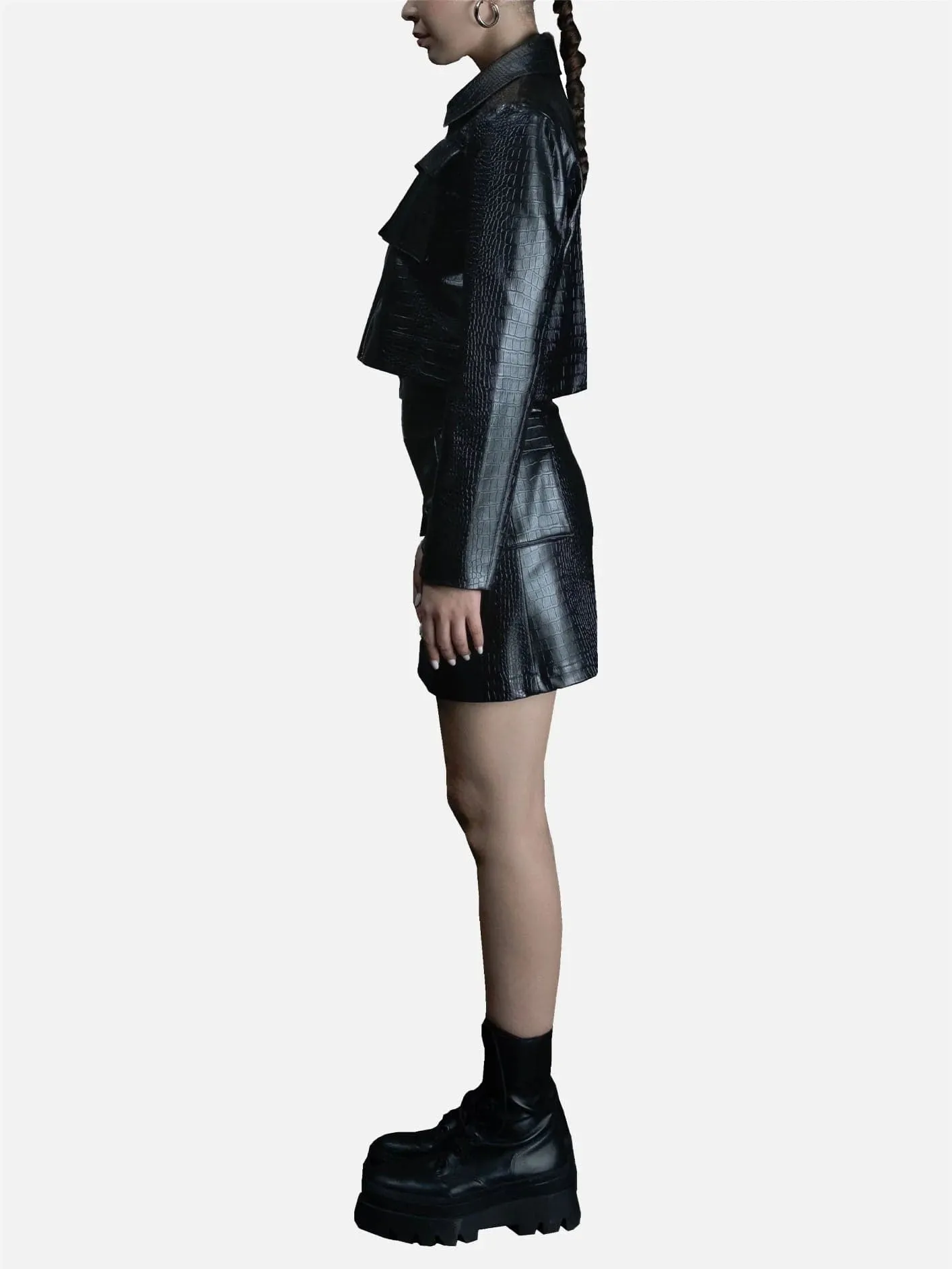 Leather Mini Skirt - Black