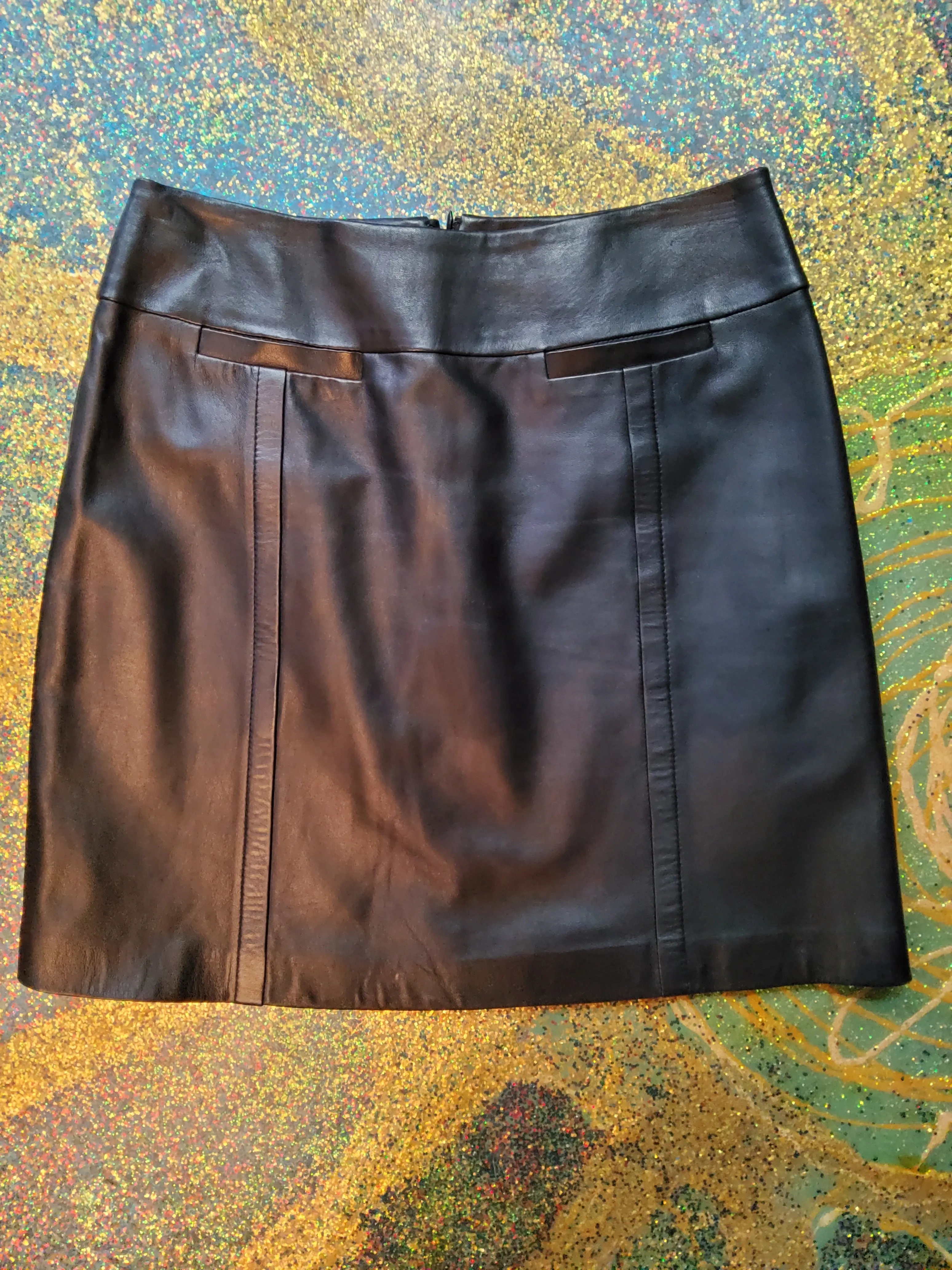Leather mini skirt