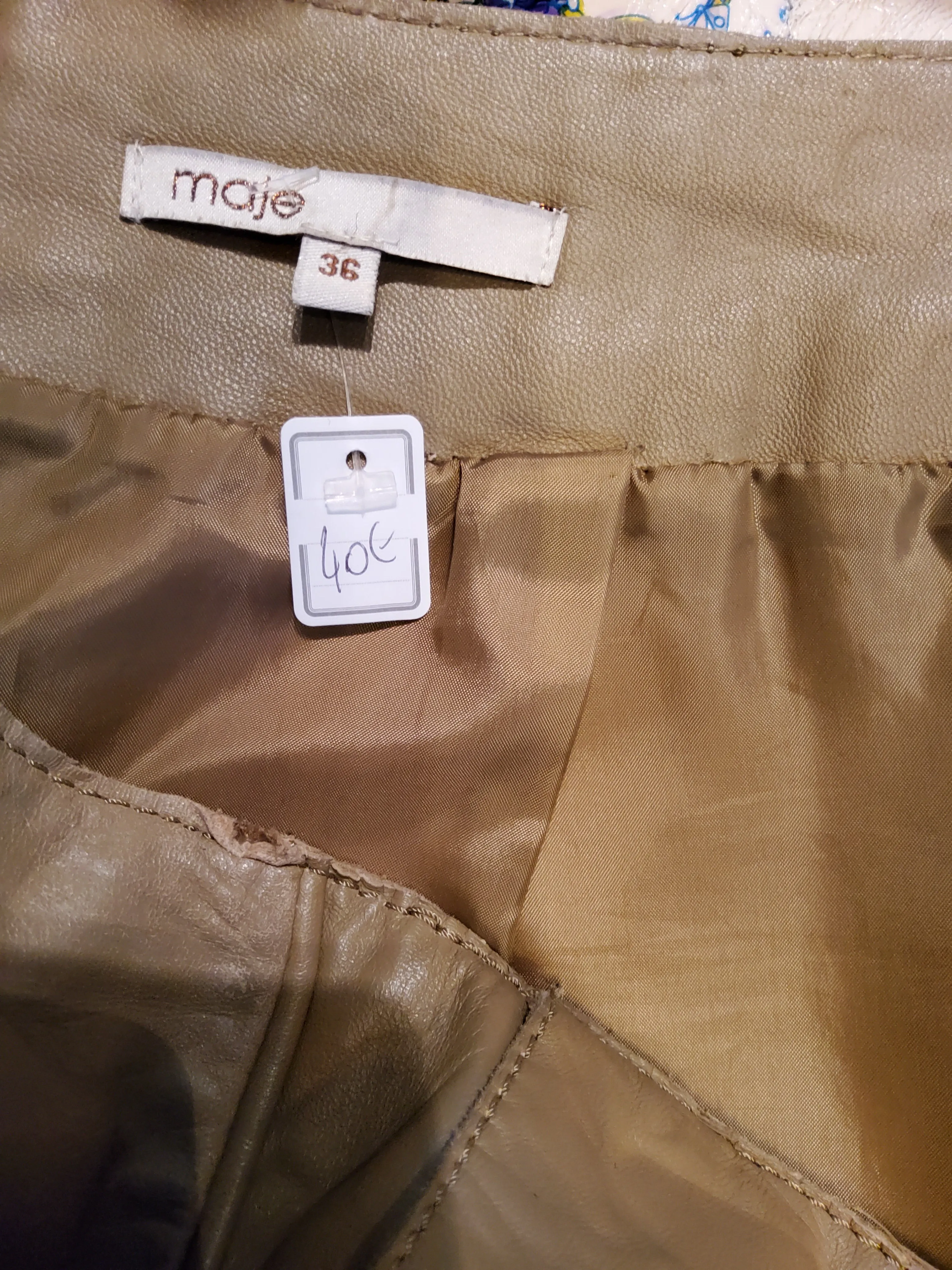 Leather mini skirt