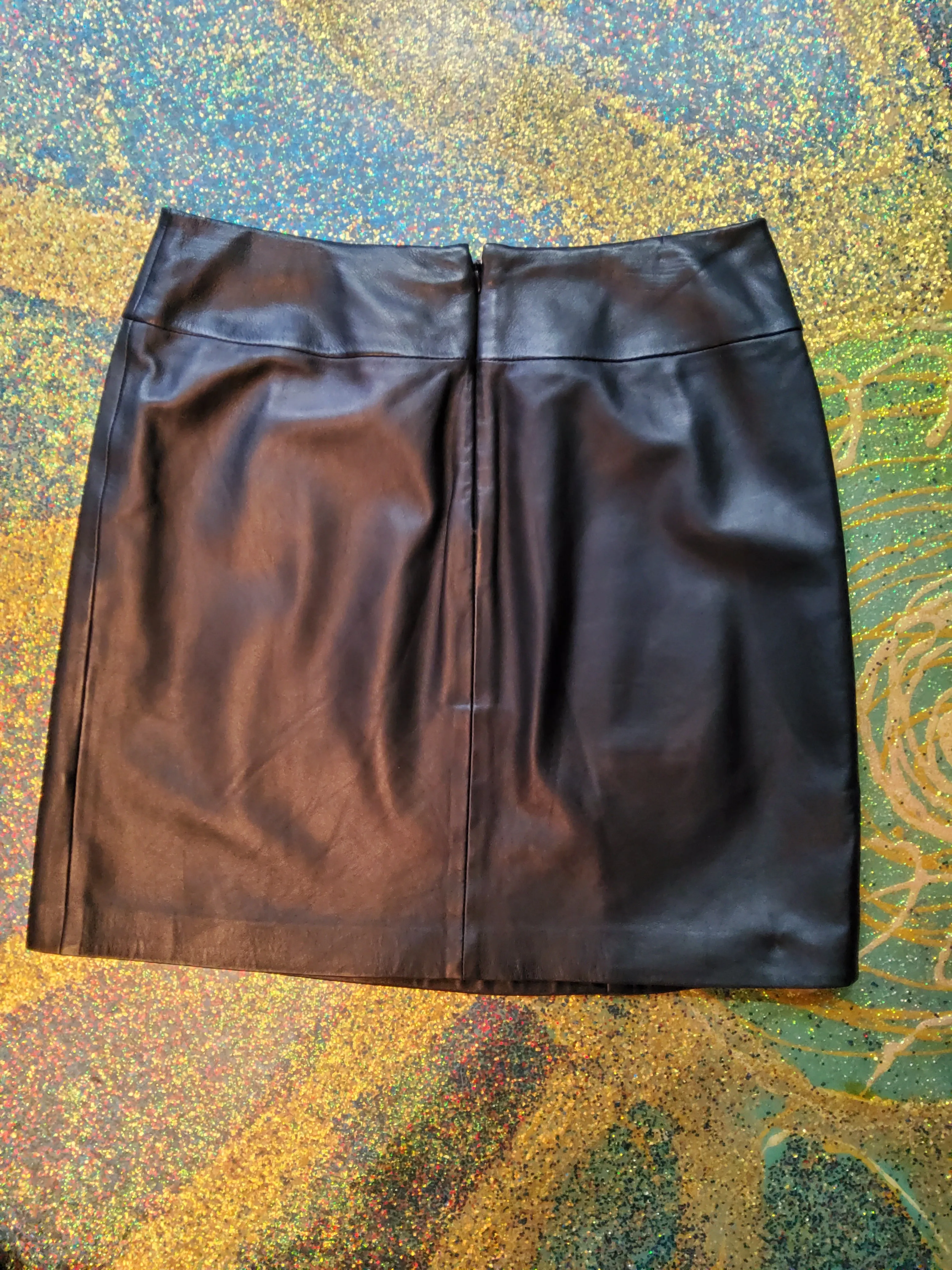 Leather mini skirt