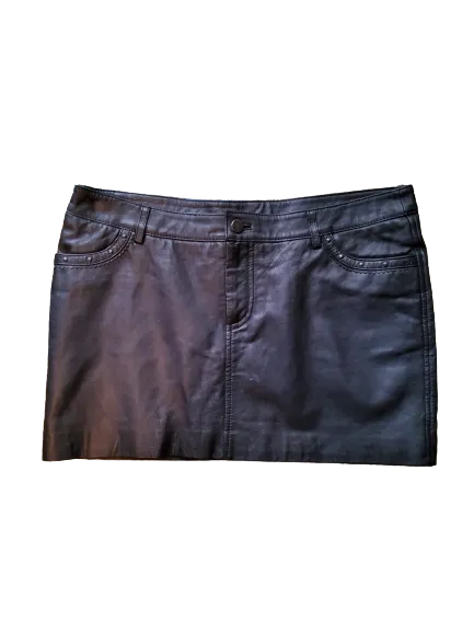 Leather mini skirt