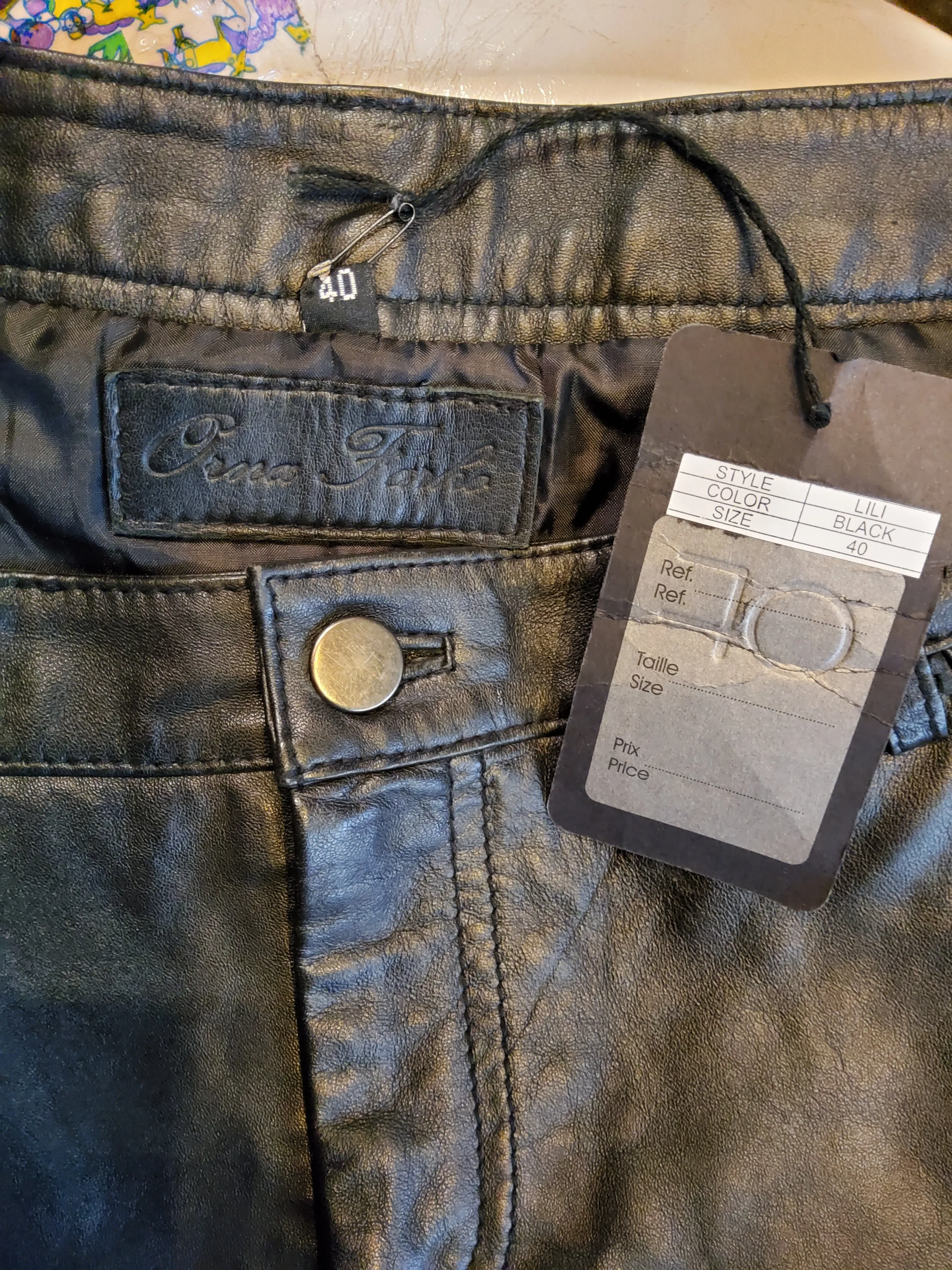 Leather mini skirt