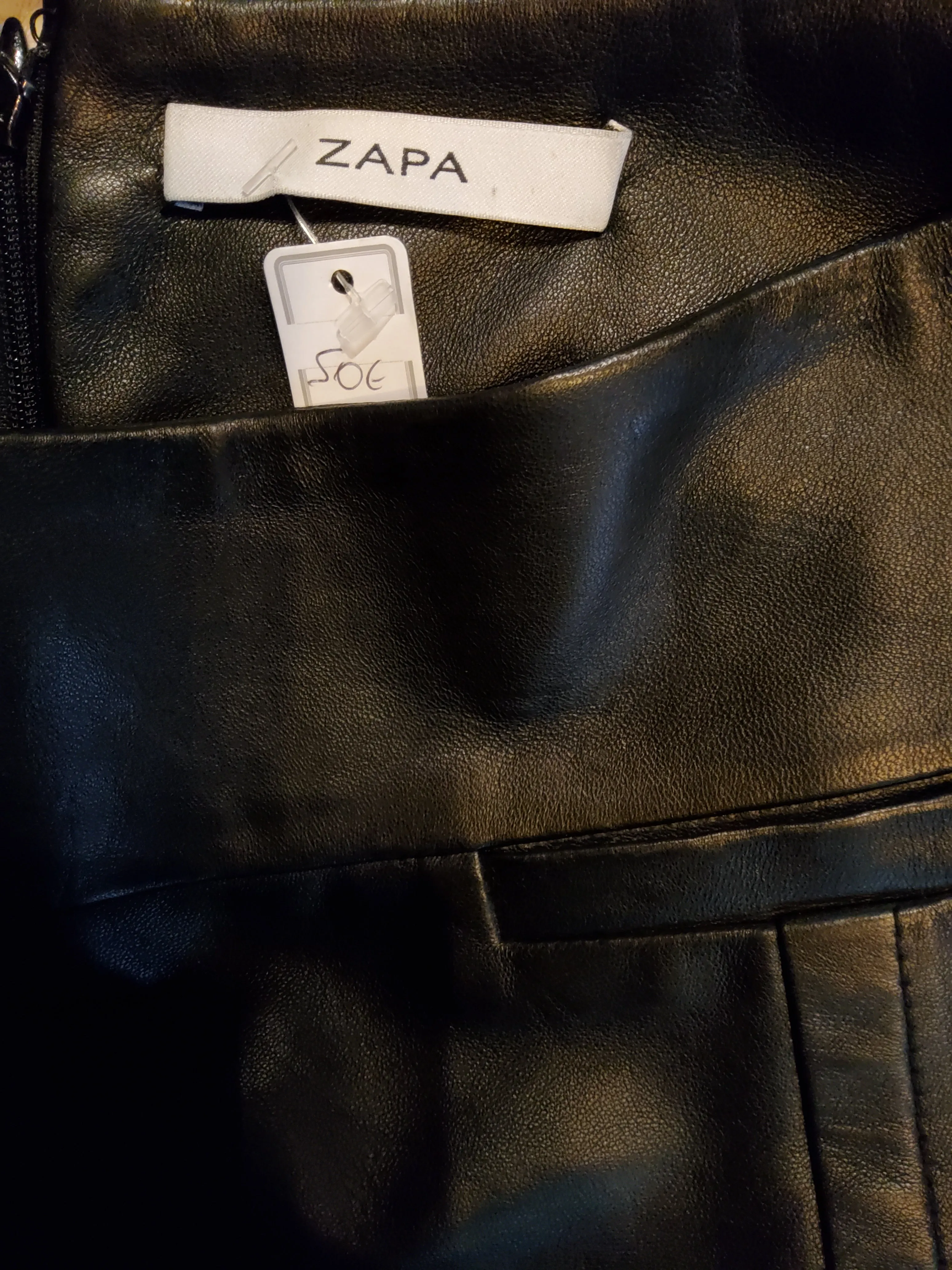 Leather mini skirt