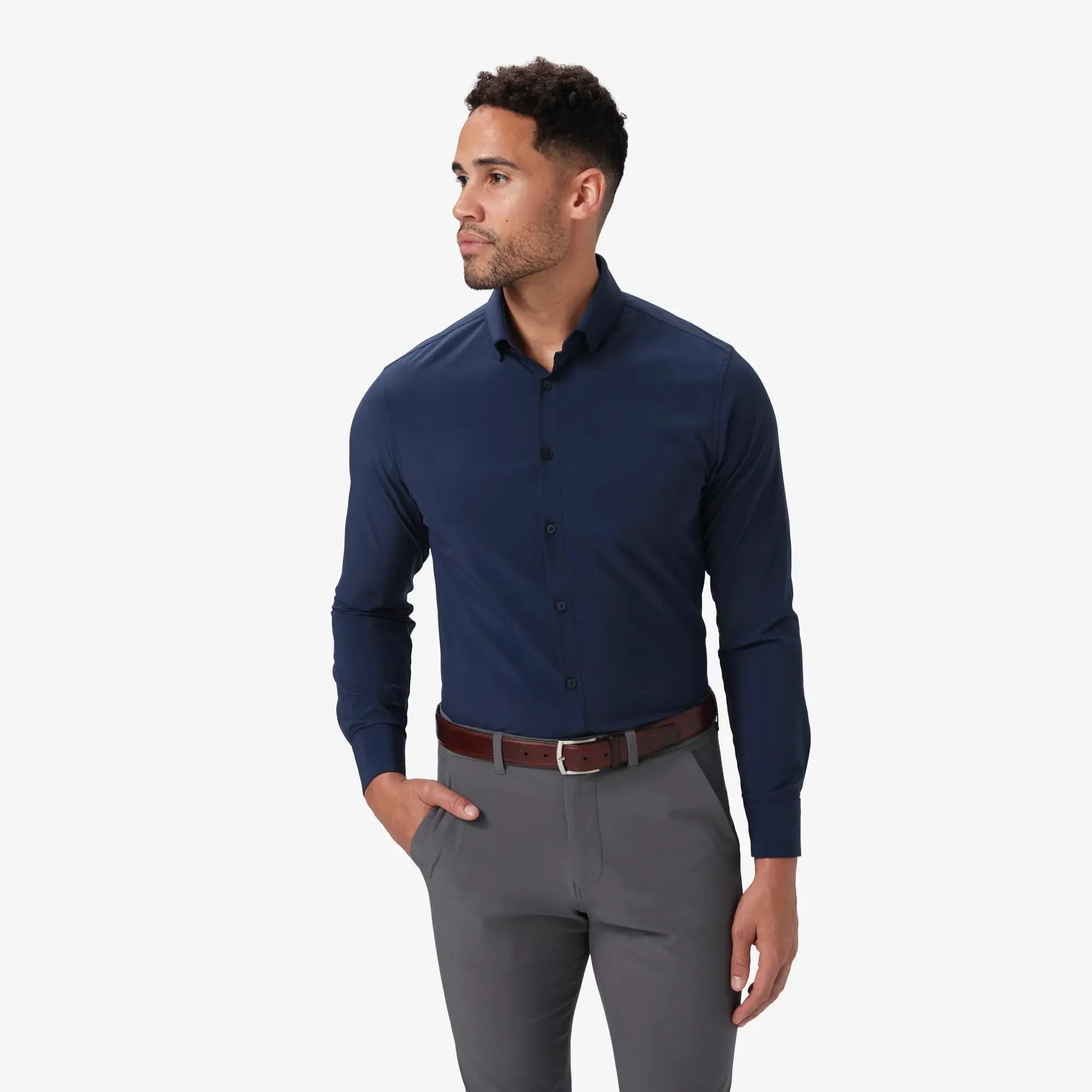 Leeward  Dress Shirt - Navy Solid
