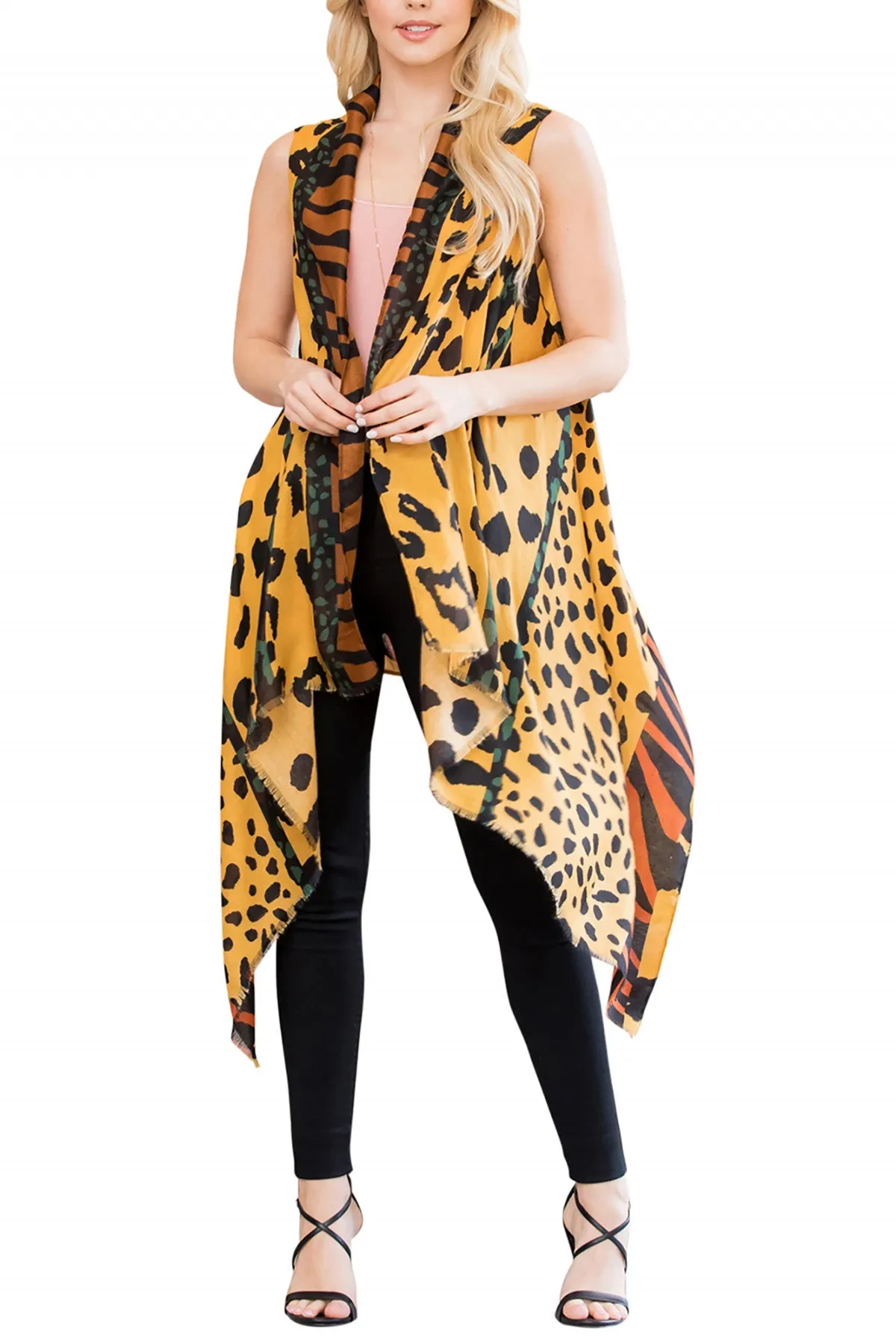LEOPARD PRINTED KIMONO/6PCS