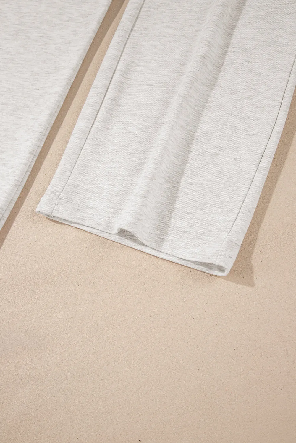 Light Grey Cross-Waist Wide Leg Lounge Pants
