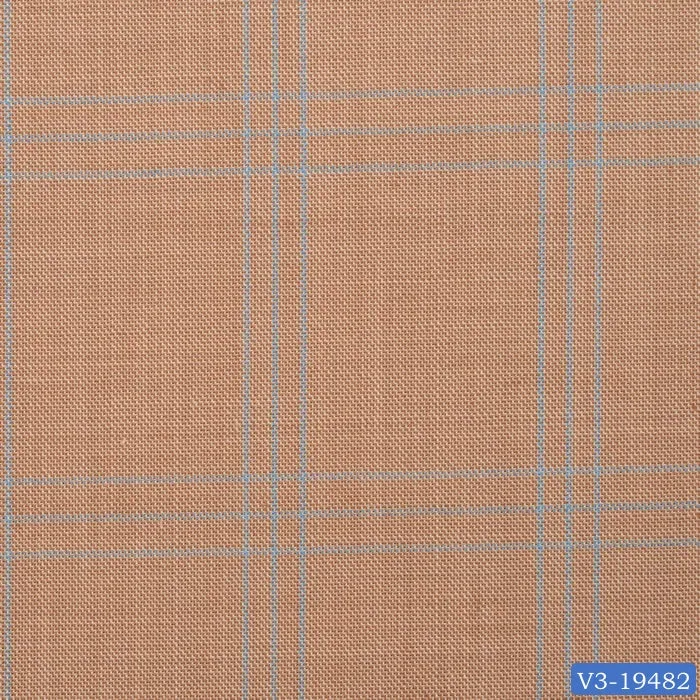 Light Marigold Brown with Blue Plaid Check Suit