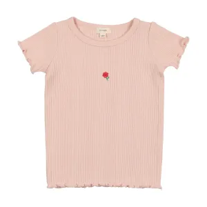 Lil Legs Multi Ribbed T-Shirt Short Sleeve - Light Pink