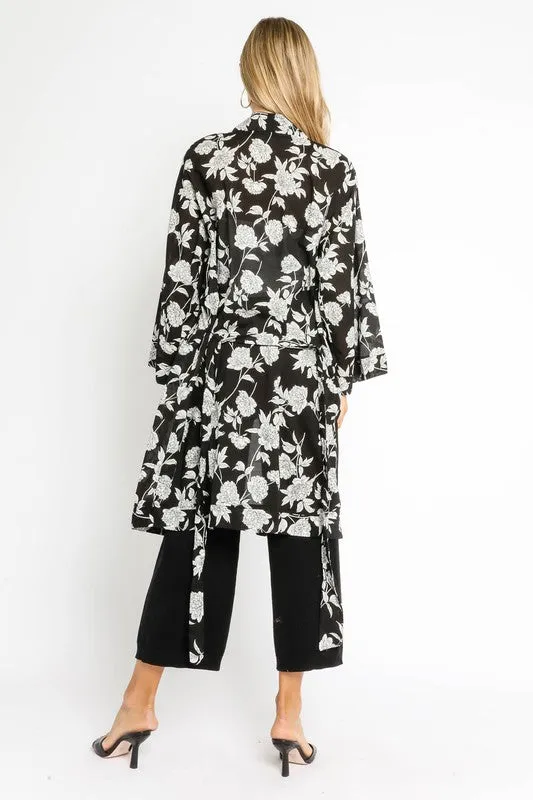 LILY FLORAL MAXI KIMONO