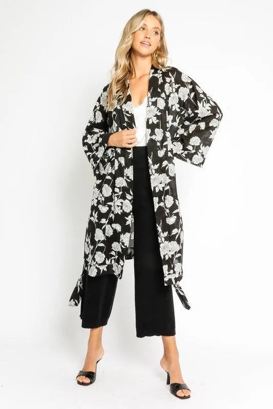 LILY FLORAL MAXI KIMONO