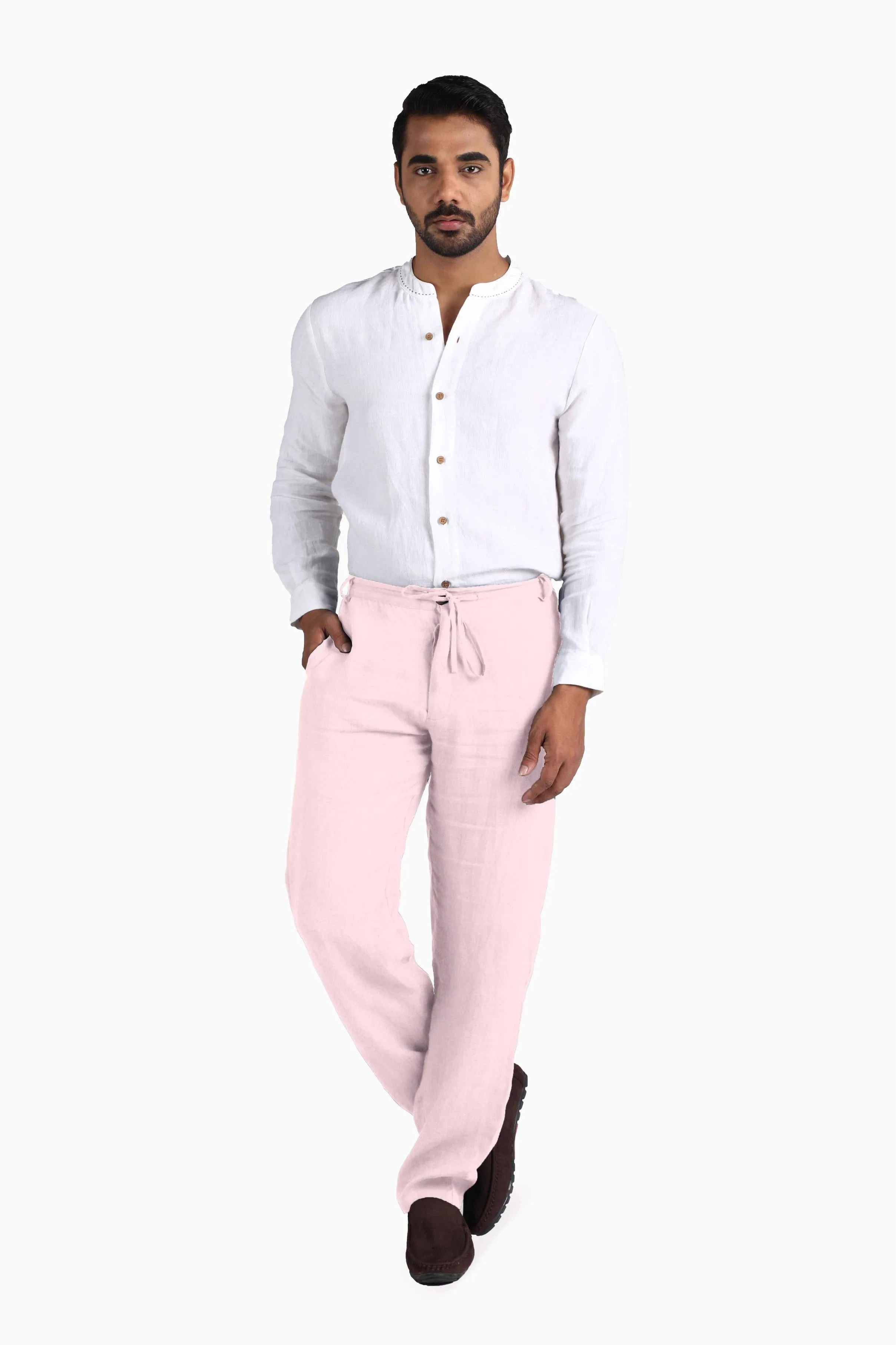 Linen Atlas Pant-Brown Bean