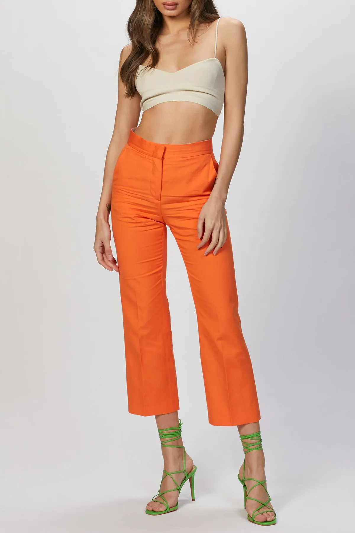 LINEN BLEND TROUSERS