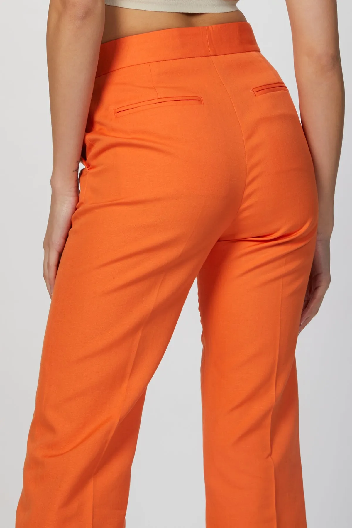 LINEN BLEND TROUSERS