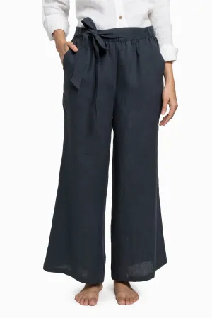 Linen Cecilia Pant-Stormy Blue
