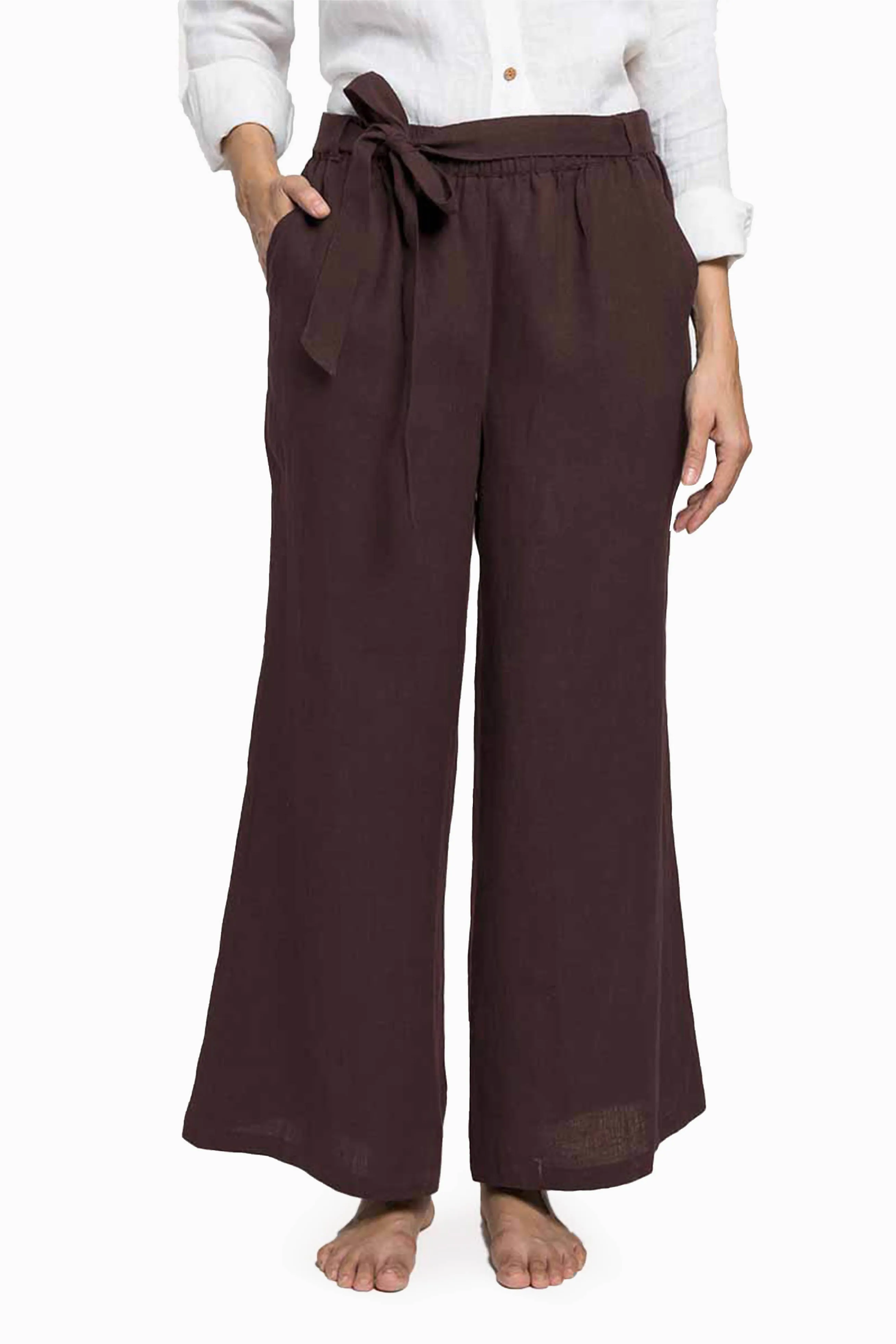 Linen Cecilia Pant-Stormy Blue