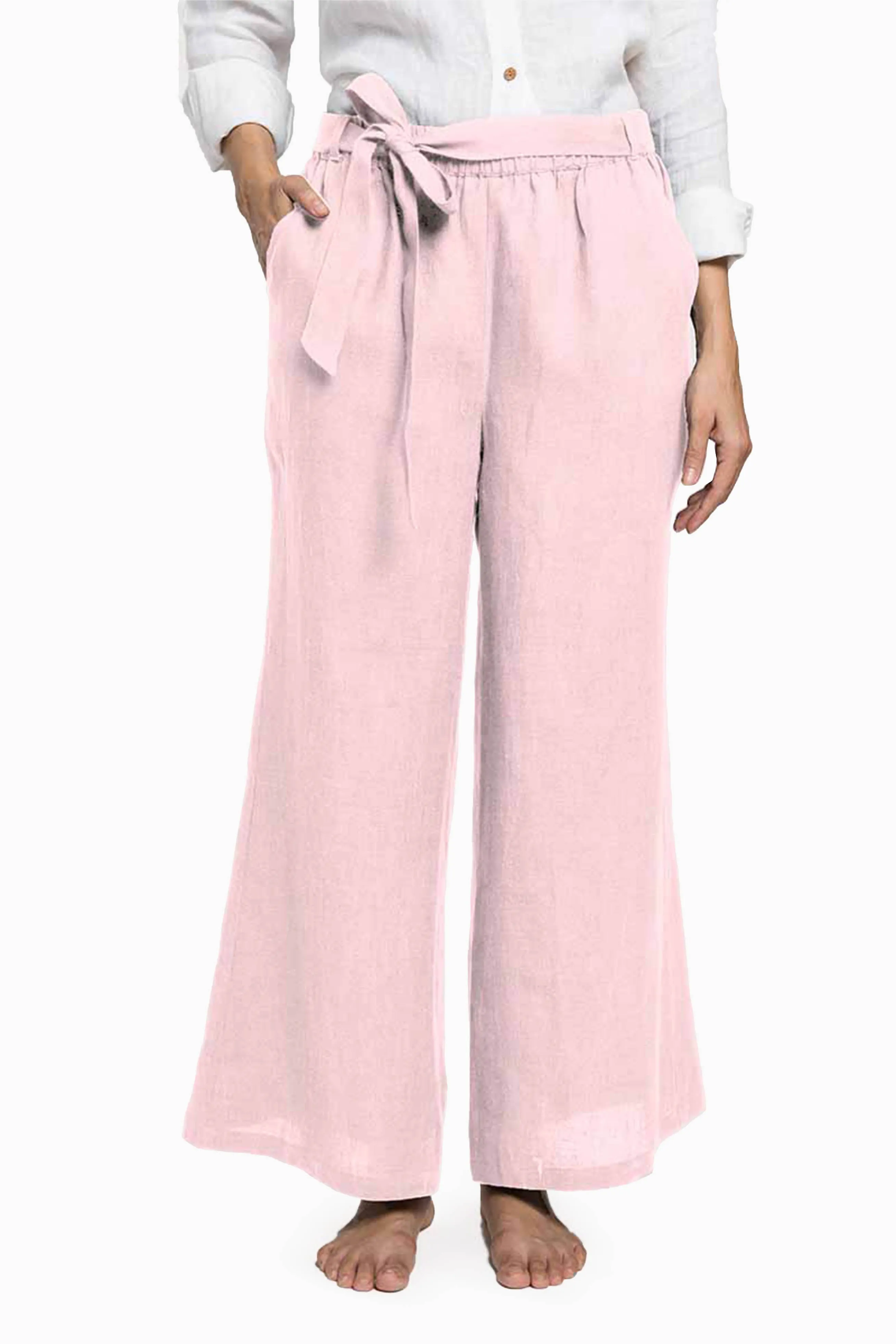 Linen Cecilia Pant-Stormy Blue
