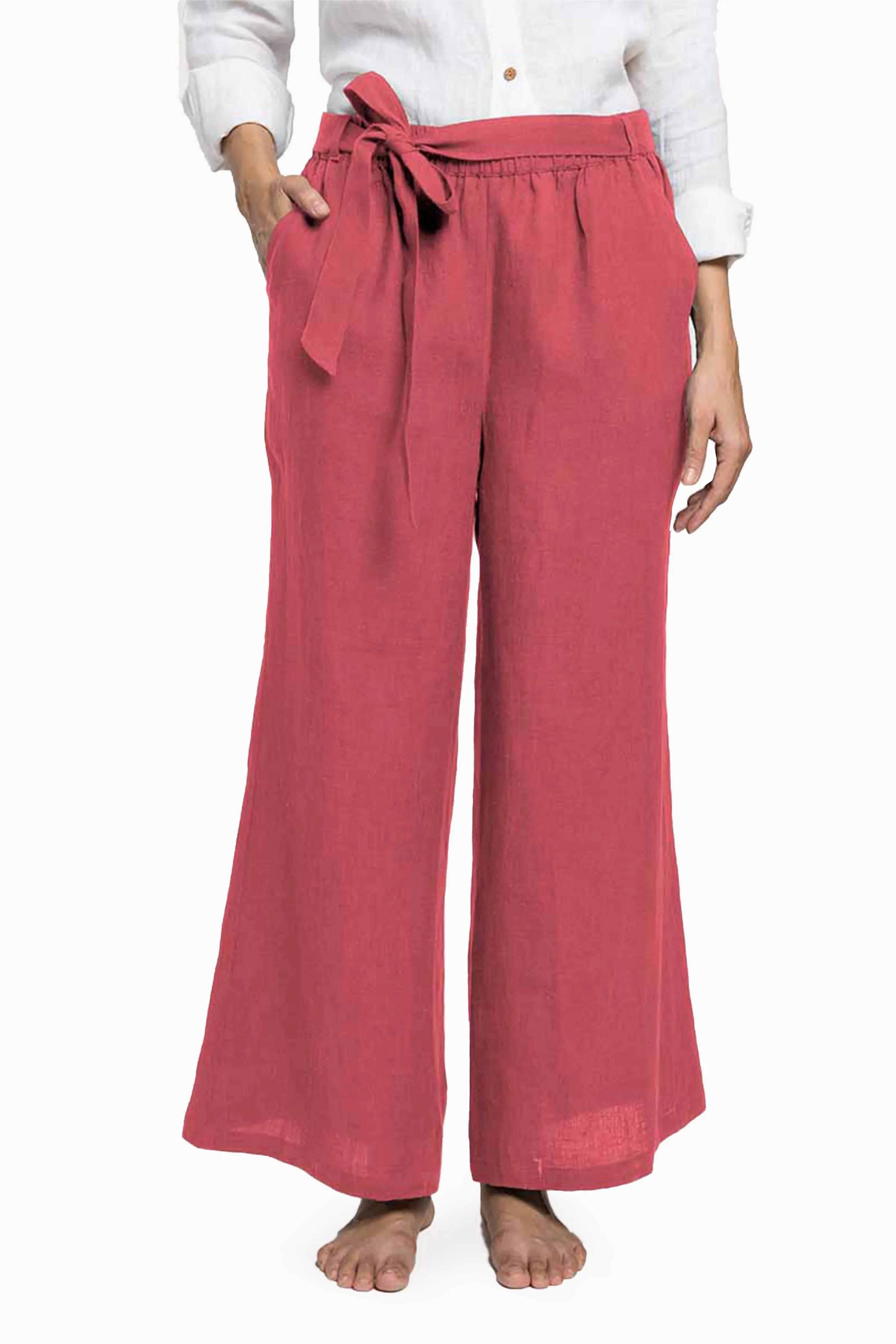 Linen Cecilia Pant-Stormy Blue
