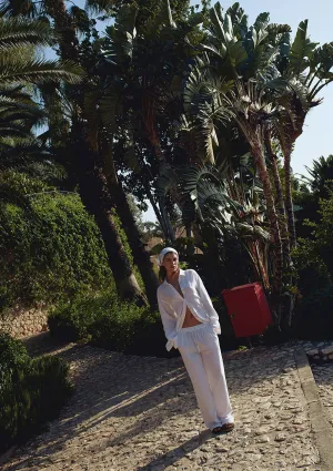 Linen Mix White Pants
