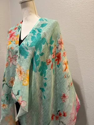 Linen Poncho - Soft Colours