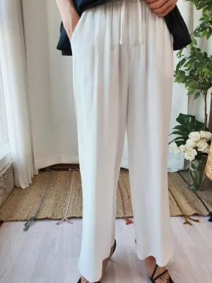 Linen Wide Banding Pants