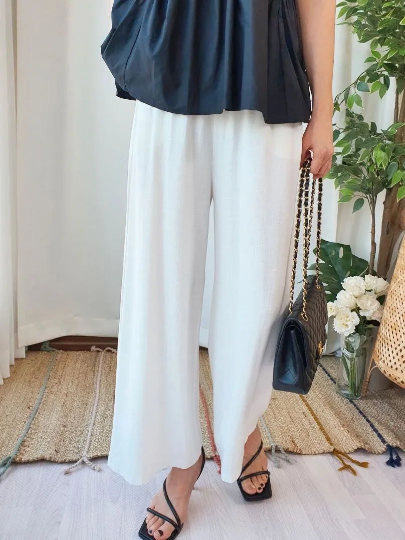 Linen Wide Banding Pants