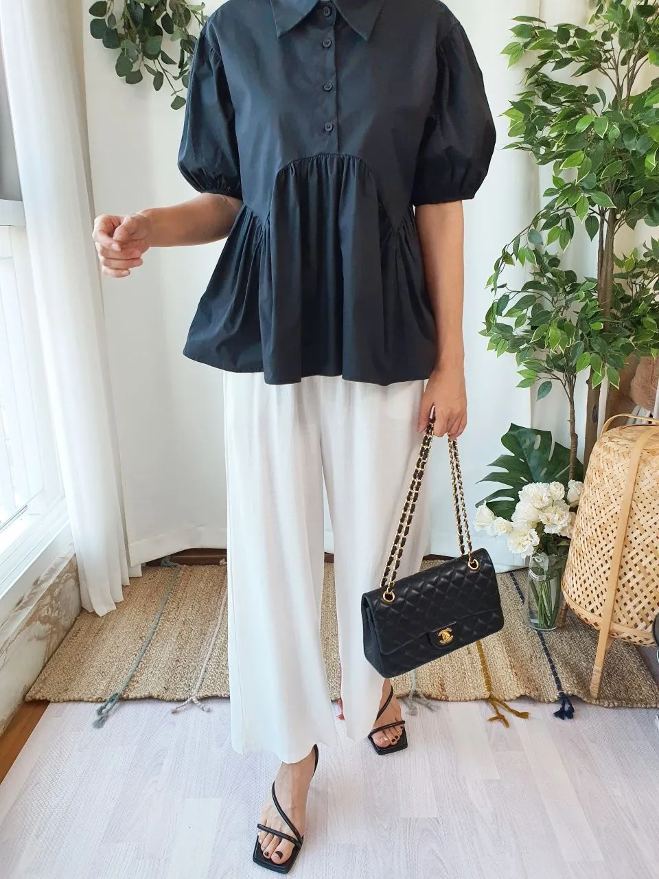 Linen Wide Banding Pants