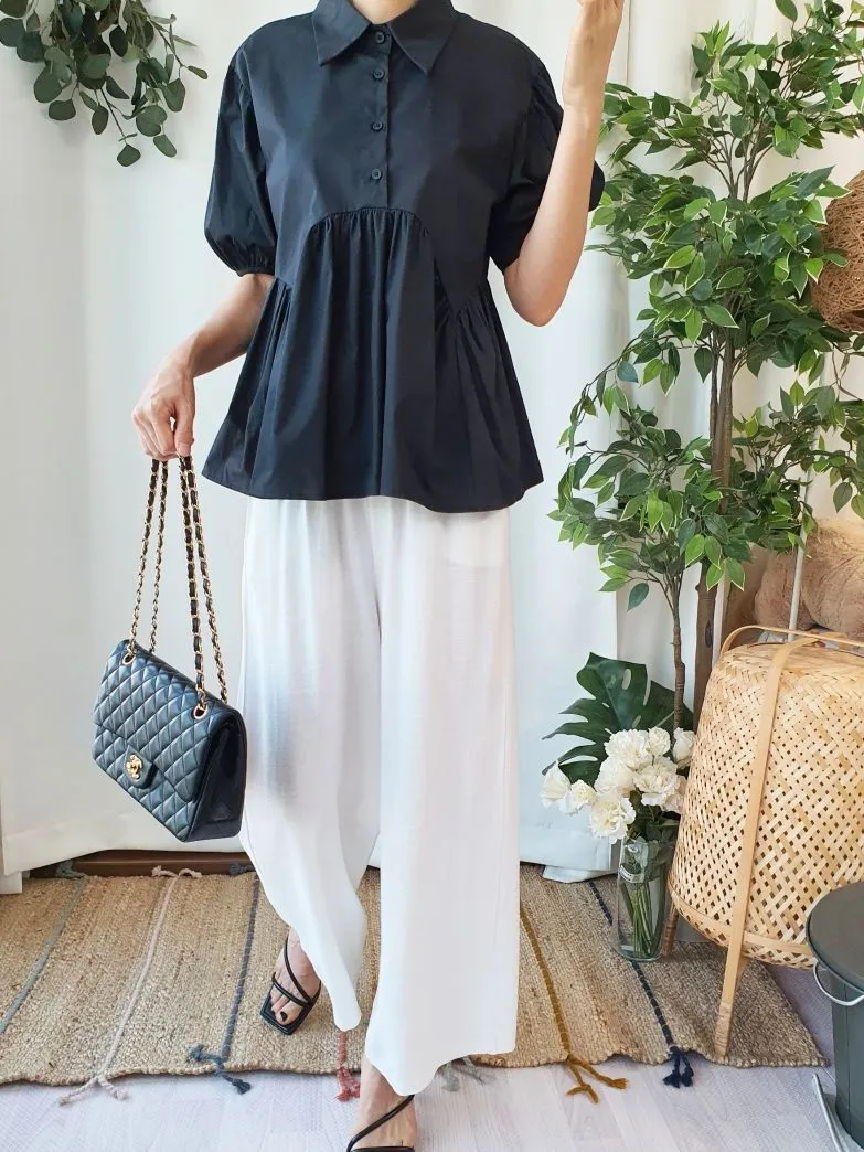Linen Wide Banding Pants