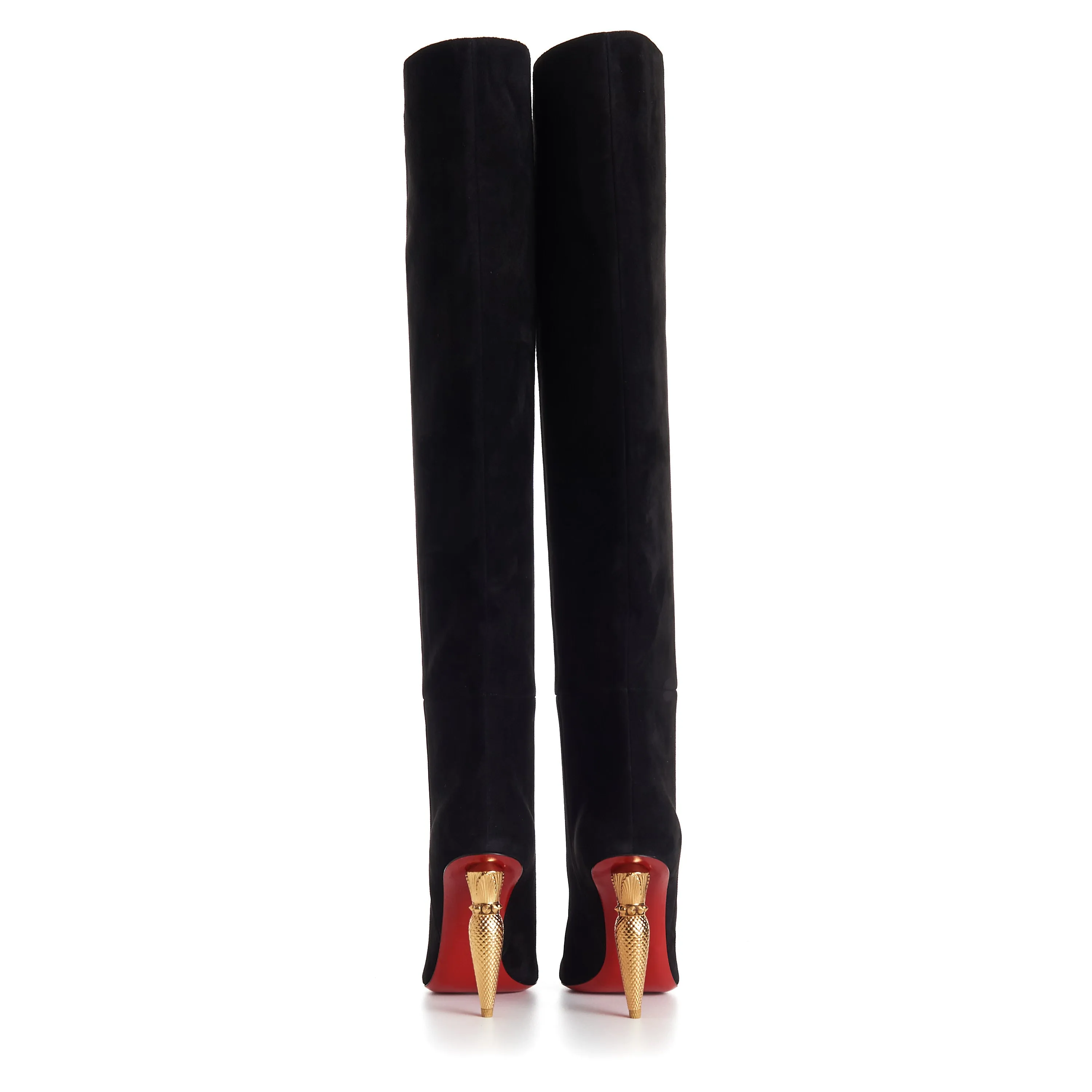 Lipbotta 100mm Over-The-Knee Boots - Stretch Suede - Black