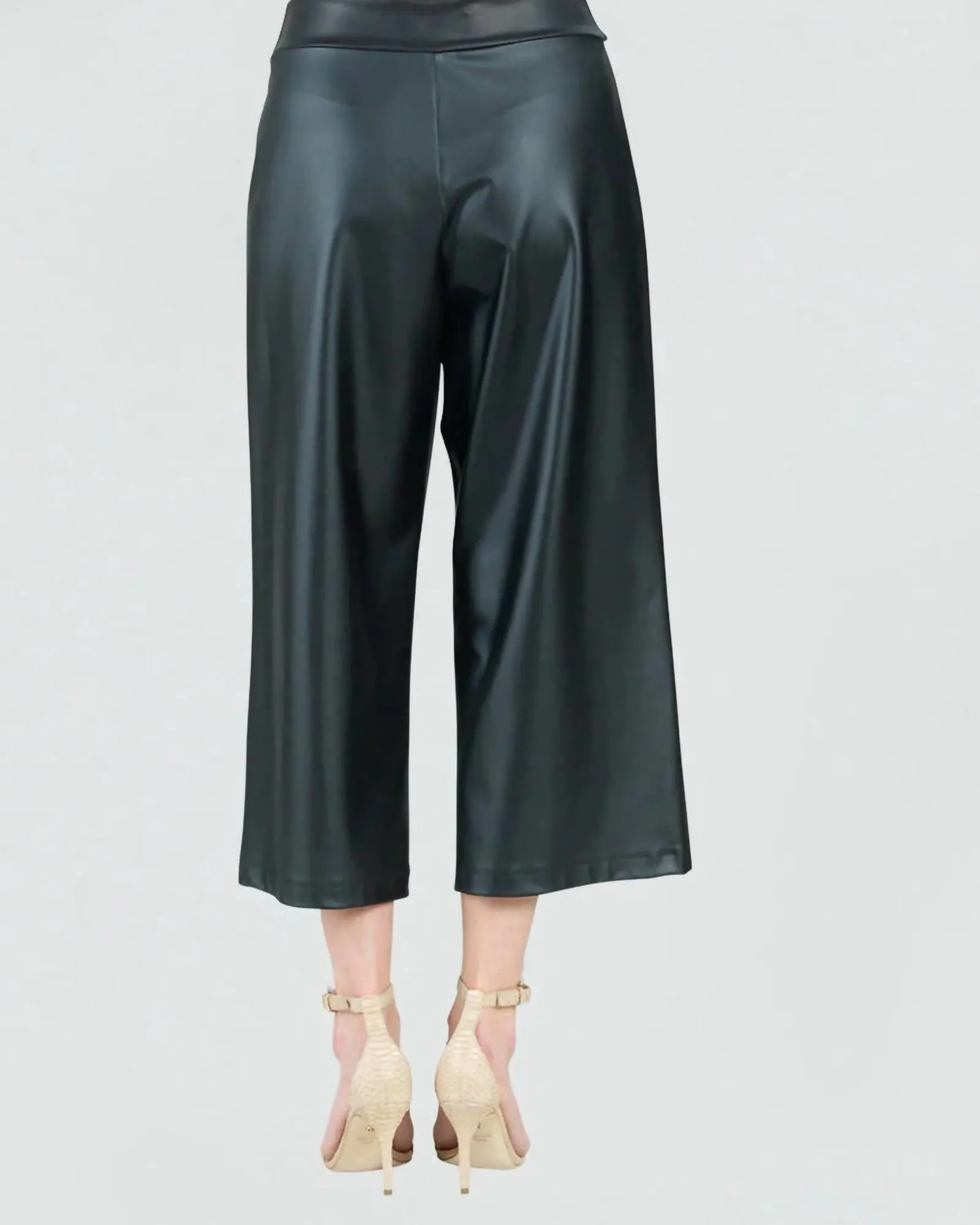 Liquid Leather Front Pocket Gaucho Pants In Black | Black