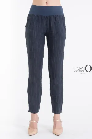 LO Pinstripe Pant French Linen