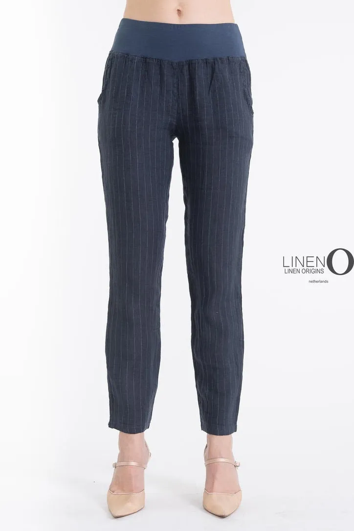 LO Pinstripe Pant French Linen