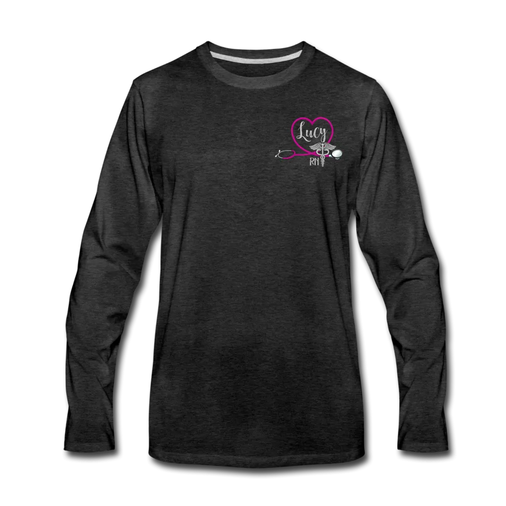 Lucy RN Emergency Nurse Flag Men's Premium Long Sleeve T-Shirt