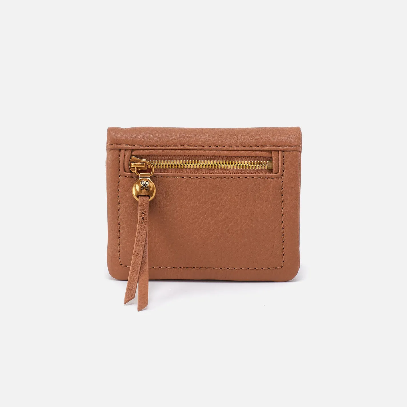 Lumen Mini Wallet In Pebbled Leather - Warm Honey