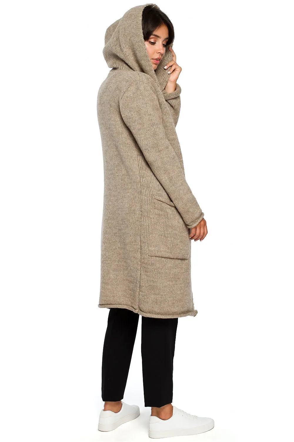 Luxurious Hooded Long Cardigan